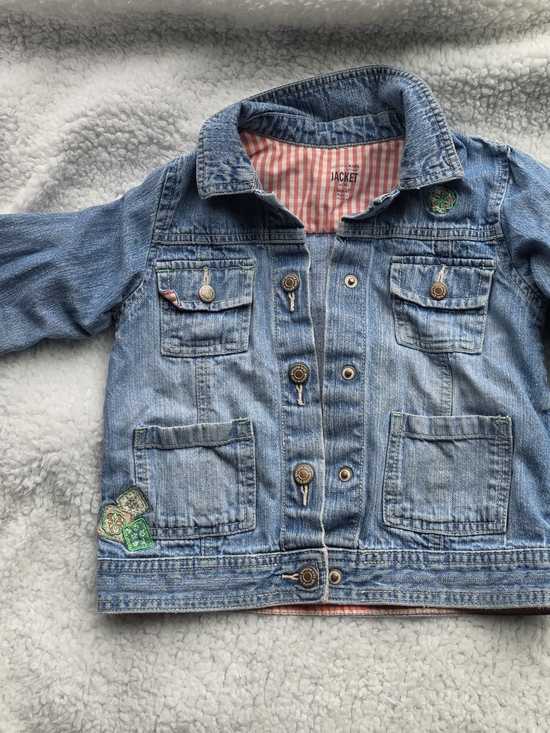 OshKosh B'gosh Other - OshKosh B'gosh Light Blue Denim Jacket with Patch Accents